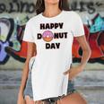 Donut Design For Women And Men - Happy Donut Day Women's Short Sleeves T-shirt With Hem Split