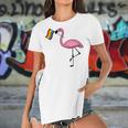 Flamingo Lgbt Flag Cool Gay Rights Supporters Gift Women's Short Sleeves T-shirt With Hem Split