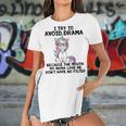 Funny Unicorns I Try To Avoid Drama Because The Mouth V2 Women's Short Sleeves T-shirt With Hem Split