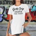 Girls Trip Cheaper Than Therapy Women's Short Sleeves T-shirt With Hem Split