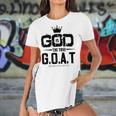 God Is The Greatest Of All Time GOAT Inspirational Women's Short Sleeves T-shirt With Hem Split