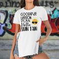 Good Bye School Hello Summer Women's Short Sleeves T-shirt With Hem Split