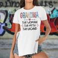 Grandma Gift Grandma The Woman The Myth The Legend Women's Short Sleeves T-shirt With Hem Split