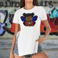 Haiti Haitian Love Flag Princess Girl Kid Wings Butterfly Women's Short Sleeves T-shirt With Hem Split