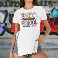 Happy Last Day Of School Teacher Student Graduation Leopard Women's Short Sleeves T-shirt With Hem Split