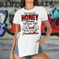 Honey Grandma Gift Im Called Honey Because Im Too Cool To Be Called Grandmother Women's Short Sleeves T-shirt With Hem Split