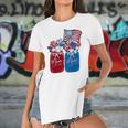 July 4Th Mom Mimi Patriotic Flower Art Funny Women's Short Sleeves T-shirt With Hem Split