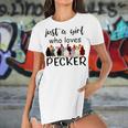 Just A Girl Who Loves Peckers 861 Shirt Women's Short Sleeves T-shirt With Hem Split