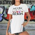 Just A Girl Who Loves Peckers 863 Shirt Women's Short Sleeves T-shirt With Hem Split