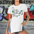 One Lucky Boy Funny St Patrick Day Women's Short Sleeves T-shirt With Hem Split