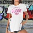 Promoted To Bubbe Baby Reveal Gift Jewish Grandma Women's Short Sleeves T-shirt With Hem Split