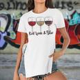 Red Wine & Blue 4Th Of July Wine Red White Blue Wine Glasses V2 Women's Short Sleeves T-shirt With Hem Split