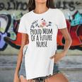 Womens Gift From Daughter To Mom Proud Mom Of A Future Nurse Women's Short Sleeves T-shirt With Hem Split