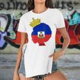 Womens Haitian Afro Queen 1804 Haiti Flag Day Crown Women Gift Women's Short Sleeves T-shirt With Hem Split