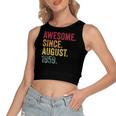 Awesome Since August 1959 63Rd Birthday Vintage Retro Women's Crop Top Tank Top