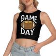 Football Player Vintage Game Day Women's Sleeveless Bow Backless Hollow Crop Top