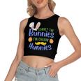 Forget The Bunnies Im Chasing Hunnies Funny Boys Easter Gift Women's Sleeveless Bow Backless Hollow Crop Top