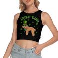 Irish Girl Leprechaun Poodle Dog St Patricks Day Kids Women's Sleeveless Bow Backless Hollow Crop Top