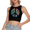 Peace Sign Rainbow Colors 70S 80S Party Women's Crop Top Tank Top