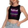 Retired Grandma Retirement Grandkids Retiree Farewell Party Women's Sleeveless Bow Backless Hollow Crop Top