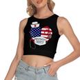 Womens Respiratory Therapist Love America 4Th Of July For Nurse Dad Women's Sleeveless Bow Backless Hollow Crop Top
