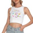 5Th Fifth Birthday Party Cake Little Butterfly Flower Fairy Women's Crop Top Tank Top