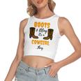 Boots Bling Its A Cowgirl Thing Women's Sleeveless Bow Backless Hollow Crop Top