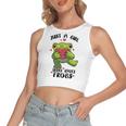 Cute Frog Just A Girl Who Loves Frogs Funny Frog Lover Gift For Girl Frog Lover Women's Sleeveless Bow Backless Hollow Crop Top