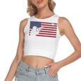 Fourth Of July 4Th American Flag Duck Hunting Geese Dad Usa Women's Sleeveless Bow Backless Hollow Crop Top