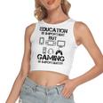 Funny Kids Gaming Women's Sleeveless Bow Backless Hollow Crop Top