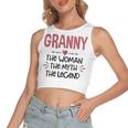 Granny Grandma Gift Granny The Woman The Myth The Legend Women's Sleeveless Bow Backless Hollow Crop Top