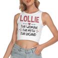 Lollie Grandma Gift Lollie The Woman The Myth The Legend Women's Sleeveless Bow Backless Hollow Crop Top