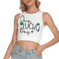 One Lucky Boy Funny St Patrick Day Women's Sleeveless Bow Backless Hollow Crop Top