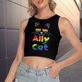 Ally Cat Pride Month Straight Ally Gay Lgbtq Lgbt Women's Crop Top Tank Top