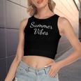 Casual Beach Summer Vibes Lettering Colorful Short Sleeve Women's Crop Top Tank Top