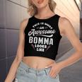 Bomma Grandma Gift This Is What An Awesome Bomma Looks Like Women's Sleeveless Bow Backless Hollow Crop Top
