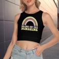 Bring On The Sunshine Distressed Graphic Tee Rainbow Women's Crop Top Tank Top