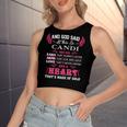 Candi Name Gift And God Said Let There Be Candi Women's Sleeveless Bow Backless Hollow Crop Top