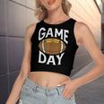 Football Player Vintage Game Day Women's Sleeveless Bow Backless Hollow Crop Top