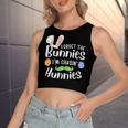 Forget The Bunnies Im Chasing Hunnies Funny Boys Easter Gift Women's Sleeveless Bow Backless Hollow Crop Top