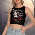 Friends Dont Let Friends Fight Kidney Cancer Alone Unicorn Orange Ribbon Kidney Cancer Kidney Cancer Awareness Women's Sleeveless Bow Backless Hollow Crop Top