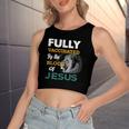Fully Vaccinated By The Blood Of Jesus V2 Women's Sleeveless Bow Backless Hollow Crop Top