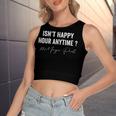 Isnt Happy Hour Anytime Mega Pint Funny Trendy Women Men Women's Sleeveless Bow Backless Hollow Crop Top