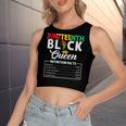 Junenth Black Queen Nutritional Facts Freedom Day Women's Crop Top Tank Top