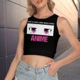 Just A Girl Who Loves Anime Chill Anime Girl Women's Sleeveless Bow Backless Hollow Crop Top