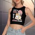 Just A Girl Who Loves Dogs Cute Corgi Lover Outfit & Apparel Women's Crop Top Tank Top