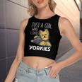 Just A Girl Who Loves Yorkies Yorkshire Terrier Women's Crop Top Tank Top