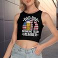 Mens Dad Bod Drinking Team Member American Flag 4Th Of July Beer Women's Sleeveless Bow Backless Hollow Crop Top