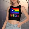 Puerto Rico Boricua Gay Pride Lgbt Rainbow Wepa Women's Crop Top Tank Top