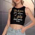 Queen Was Born In July Drinking Alcohol Fan Happy Birthday Women's Sleeveless Bow Backless Hollow Crop Top